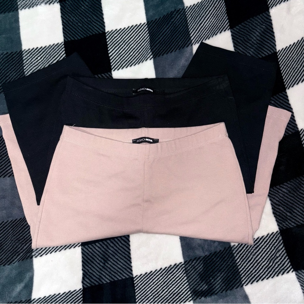 Fashion Nova Biker Shorts Set (Black & Beige) 🖤